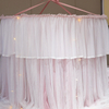 Luces Led de encaje rosa de lujo, tamaño King Queen, cama de cúpula, toldos, dormitorio de princesa, mosquiteras colgantes