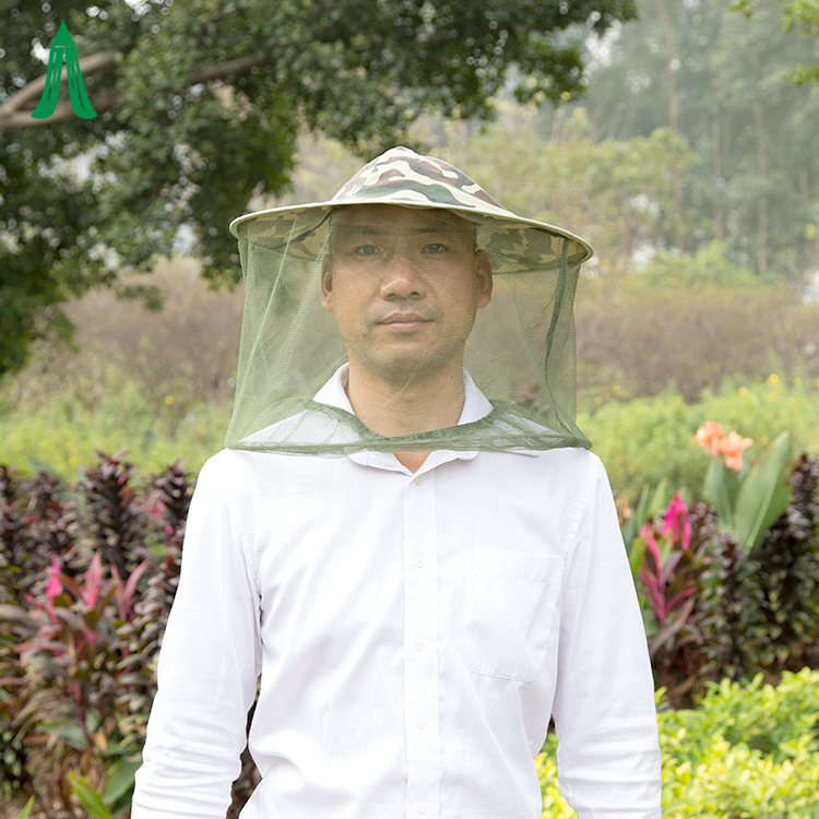 Al aire libre Ejército Verde Anti-mosquito Durable Face Protect Mosquito Head Net