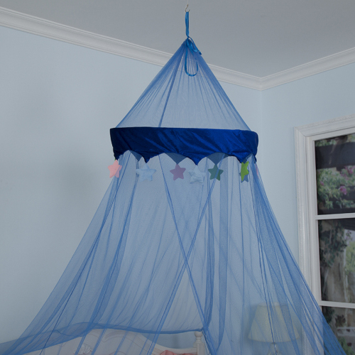 Gran oferta 2020, corona azul con cortina colgante de estrella de algodón, mosquitera de malla