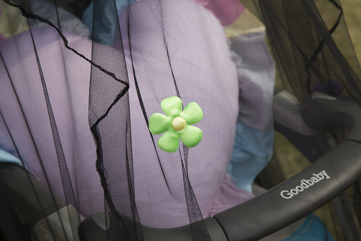 Mosquiteros del carro de bebé del precio bajo Redes de malla de la cubierta completa con decoración floral