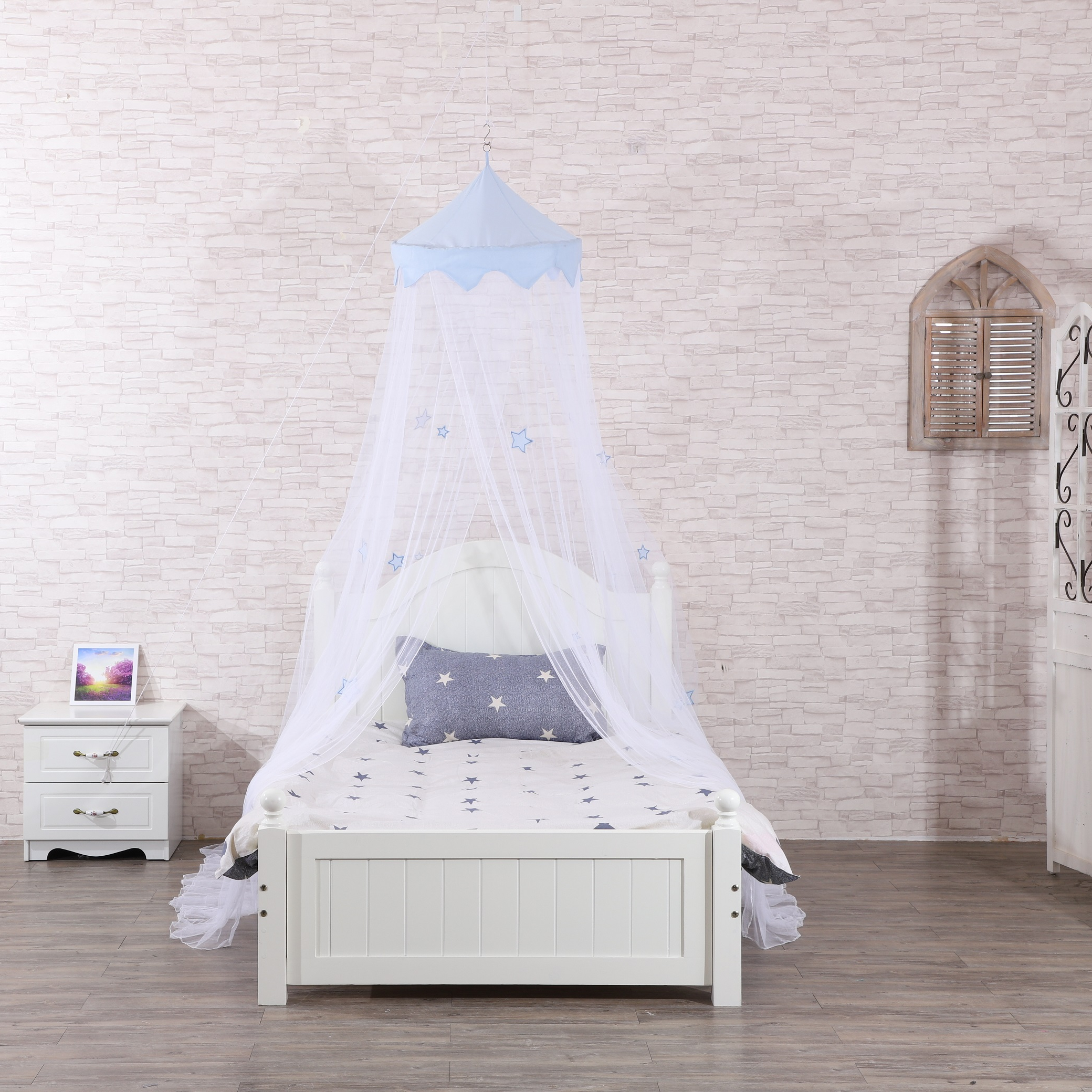 Colgante princesa mosquitera dosel estrellas cama cortinas domo casa de juegos de interior