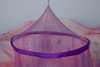 Dosel de cama de corona con mosquitera de estilo teñido anudado colgante de princesa de lujo para niñas
