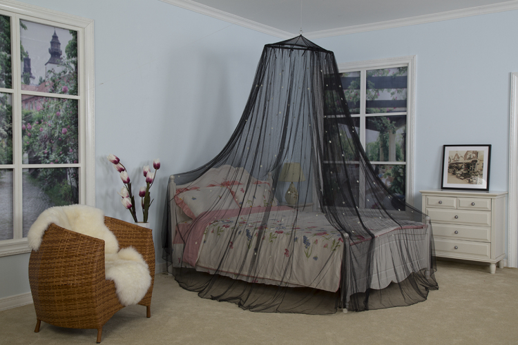 Venta caliente Luminous Stas Decor Bed Canopy Plegable Protegiendo Mosquiteros