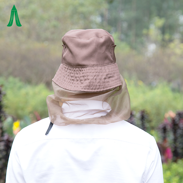 Sombrero de mosquitera de poliéster protegido con cubierta completa personalizada tratada con mosquitera