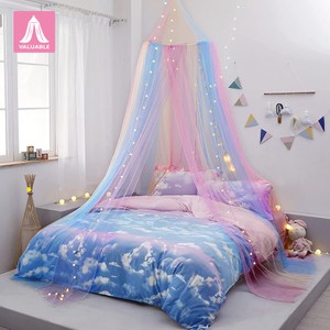 Rainbow Mosquito Net Decoración de la habitación de las niñas Rincón de lectura Luminous Light String Regalo de cumpleaños