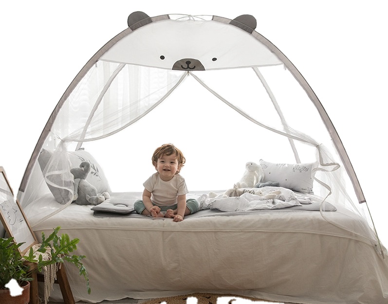 Pop Up Mosquito Net Cute Bear Cama de bebé con red Fácil de configurar