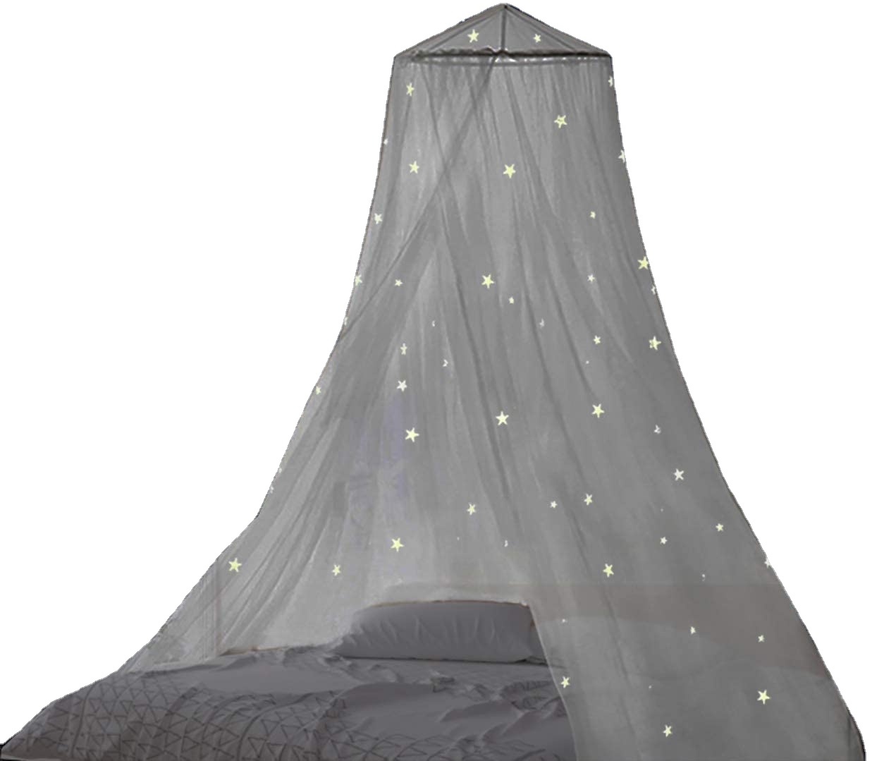 Las mejores ventas populares redondas mosquiteras cama con dosel con estrellas fluorescentes