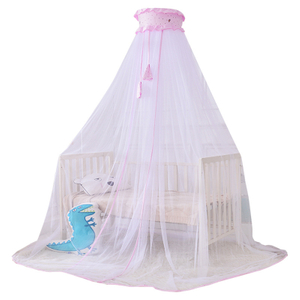 Vertical General Color sólido Simple dibujos animados 100% poliéster transpirable tela cúpula cuna mosquitera recién nacido bebé mosquitera