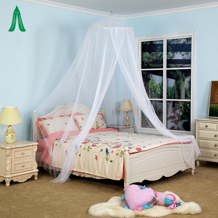 Elegante cúpula redonda blanca cama dosel red princesa mosquitera