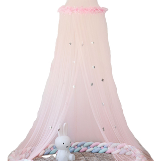 Dosel de cama con mosquitera de decoración de estrellas de plumas para habitación de niños