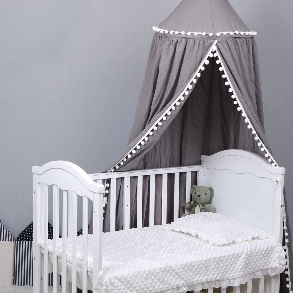 Mosquiteras circulares de dosel de cama colgante de algodón para niños para bebés