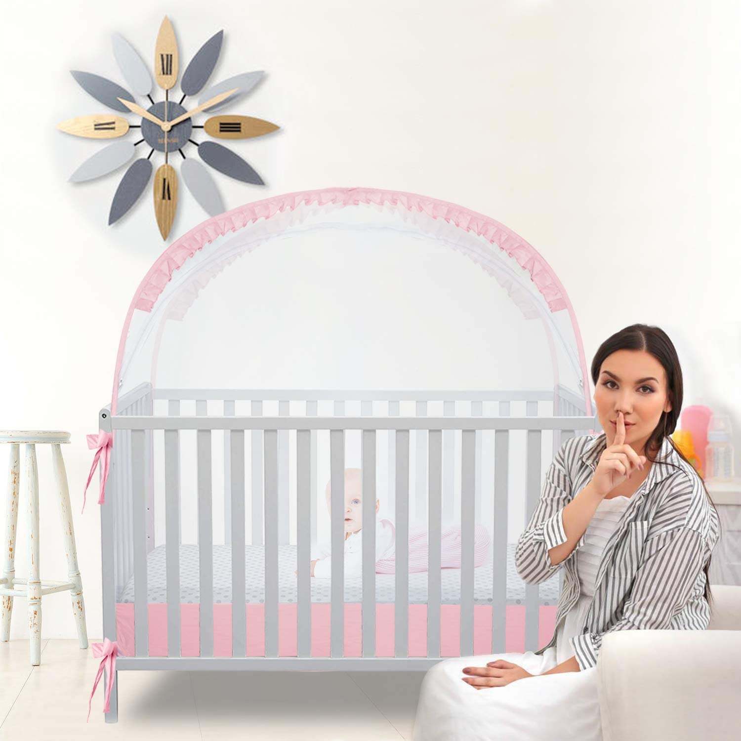 Venta caliente cuna de bebé cubierta de malla de seguridad para niños pequeños tiendas de campaña mosquiteras