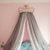 Nuevo estilo, corona dorada, lazo, multicapas, encaje, princesa, decorativo, niños, cama, dosel para niñas