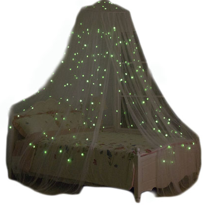 Mosquiteras portátiles con dosel de cama con decoración de estrellas de poliéster populares de las mejores ventas
