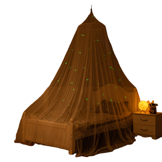 Mysterious Growing In The Dark Stars White Concial Mosquito Net Bed Canopy