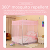 Toldo de cama con mosquiteros tratados con poliéster rectangular para corte de nuevos productos