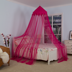 Popular Red Rose Color Crown Bed Canopies Girls Fairy Mosquito Nets para cama doble