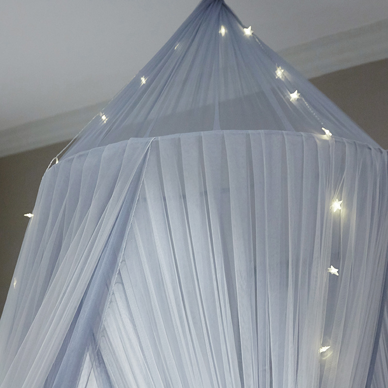 Nuevo diseño de luces led blancas grises que brillan intensamente decoración mosquiteras para cama doble