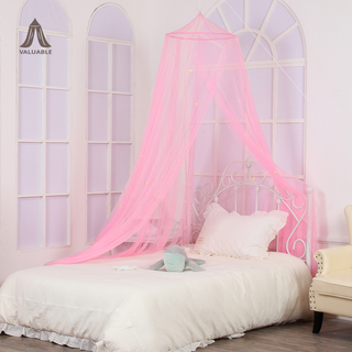 Mosquitera de red protectora de poliéster 100% de alta calidad para cama infantil, color rosa brillante
