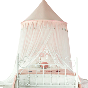 Cama con dosel de encaje mosquitera colgante único tienda de campaña ropa de cama con cortinas de red de cúpula redonda para niños