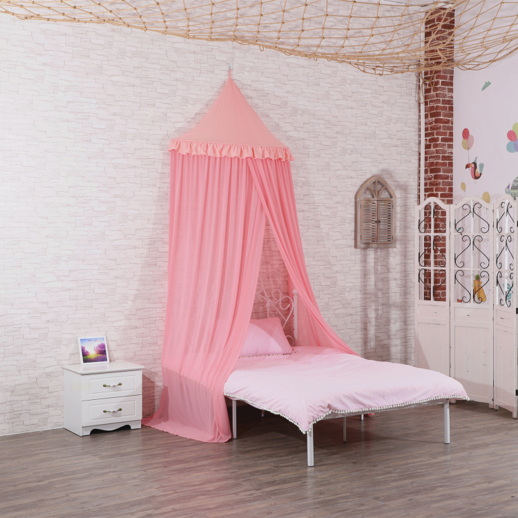 Nuevo estilo poliéster rosa mosquiteros Circular princesa niñas cama dosel
