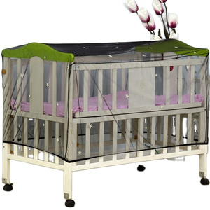 Cubierta de malla con dosel para cama de bebé, color negro, con patrón de estrellas, elegante, Unisex, para cuna infantil