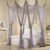 Mosquitera de cortina de cama con parte superior cuadrada de princesa de palacio gris grande de gasa