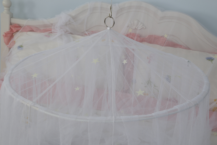 Mosquiteras portátiles con dosel de cama con decoración de estrellas de poliéster populares de las mejores ventas