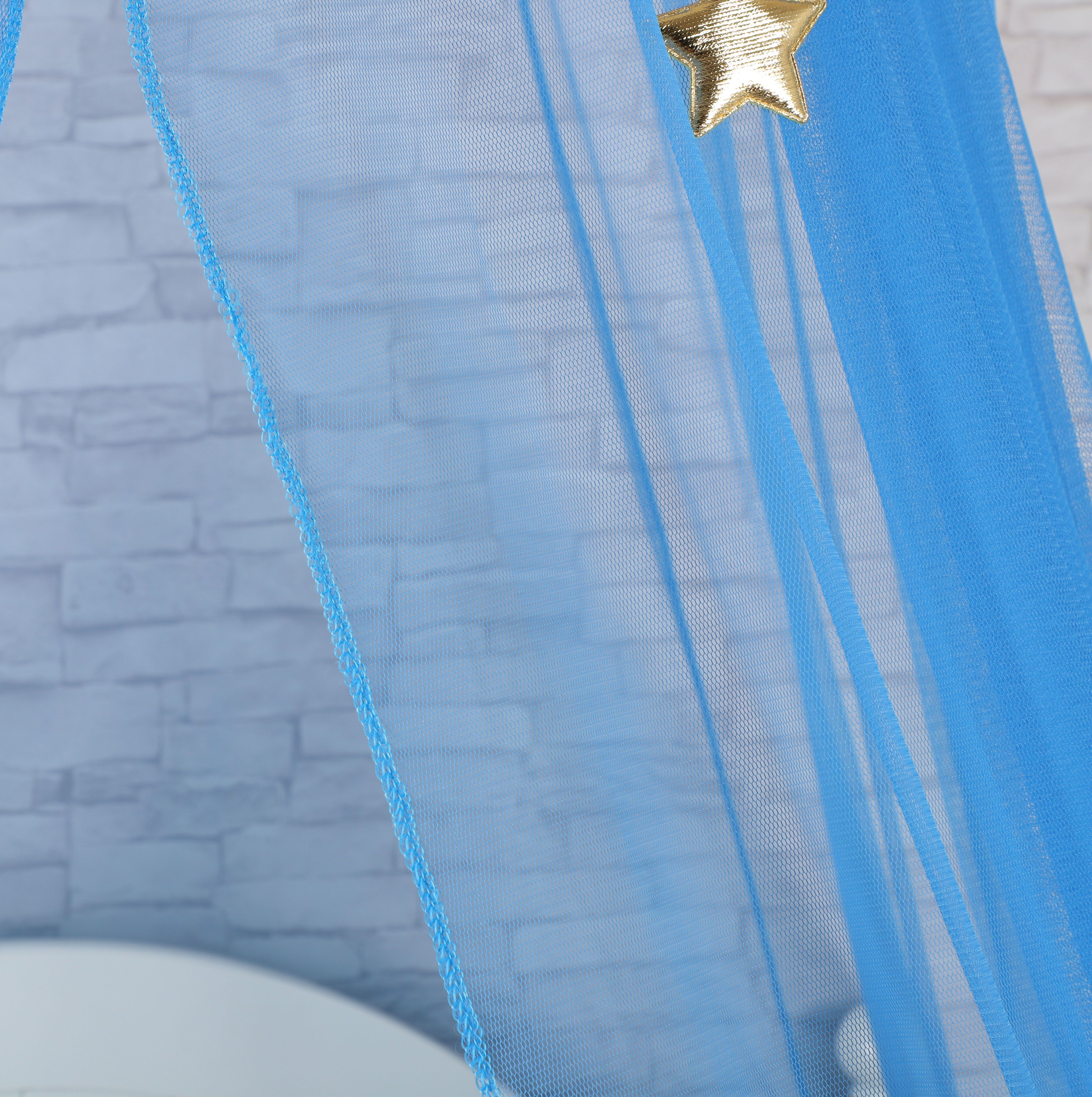 2020 popular estilo Gloden estrellas decoración circular azul mosquitera colgante